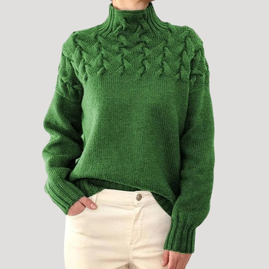 Adriana | Camisola de Malha Mulher Gola Alta Tranças