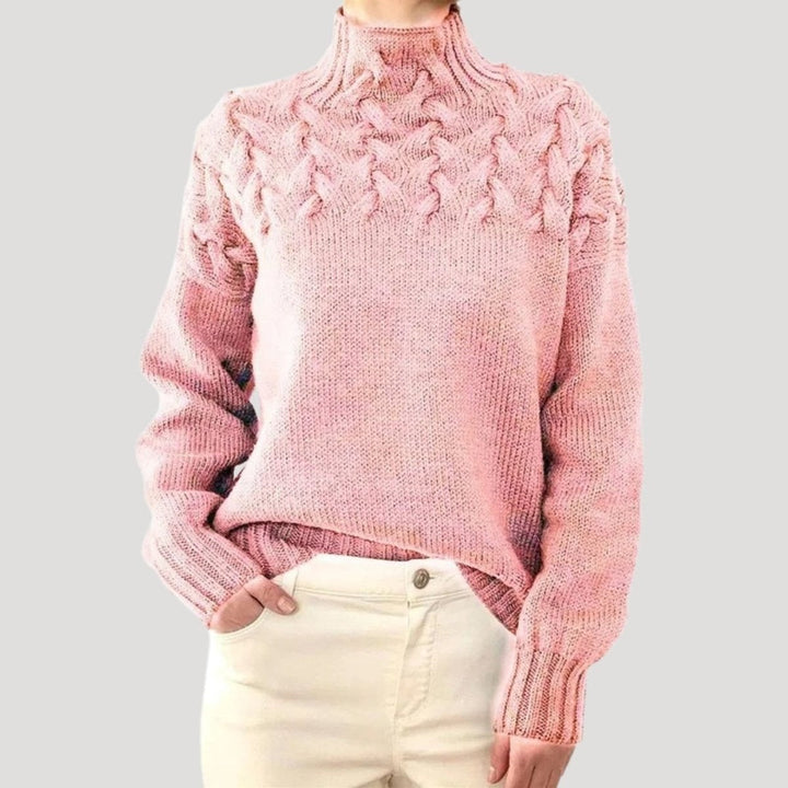 Adriana | Camisola de Malha Mulher Gola Alta Tranças