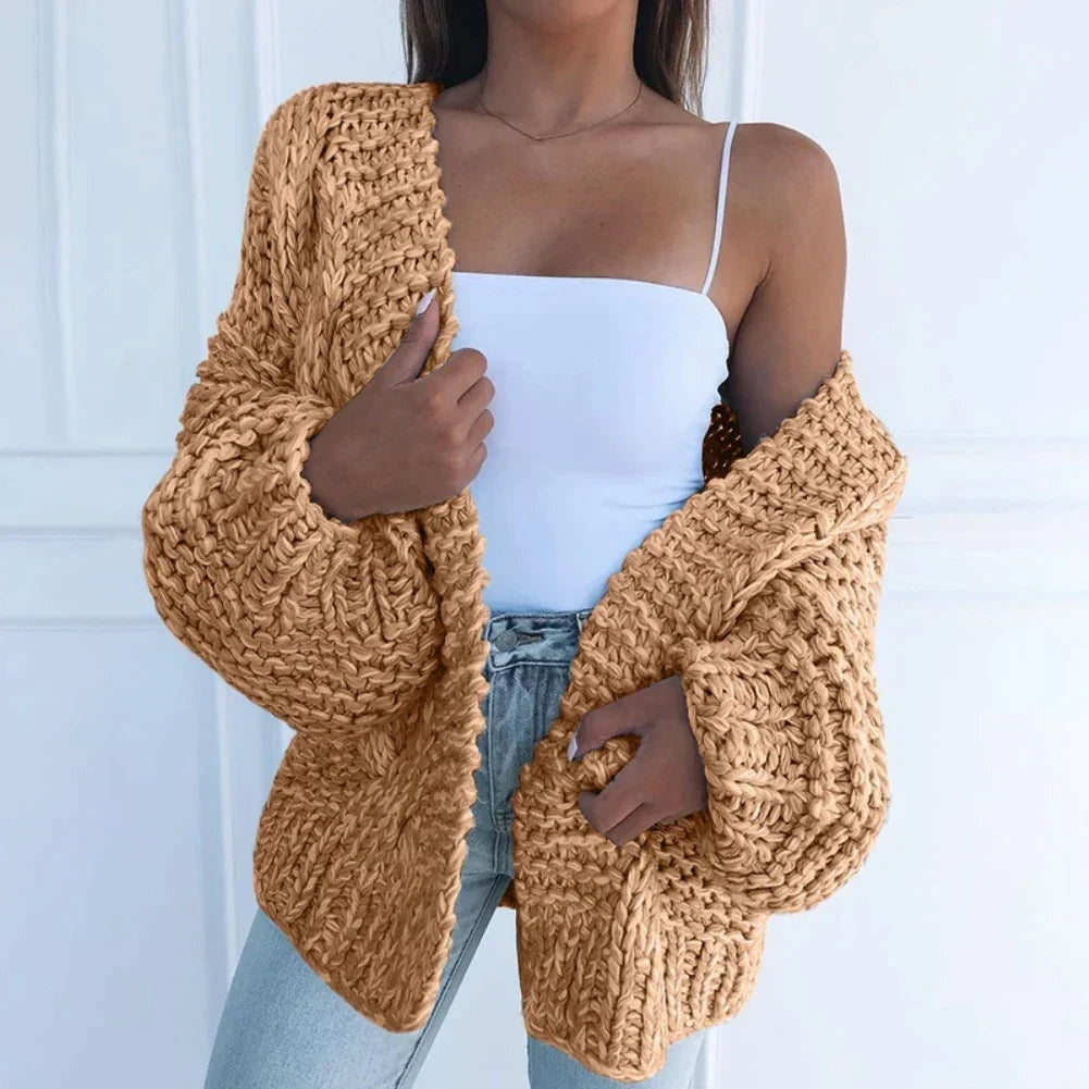 Adriana | Casaco de Malha Chunky Mulher Oversize Aberto
