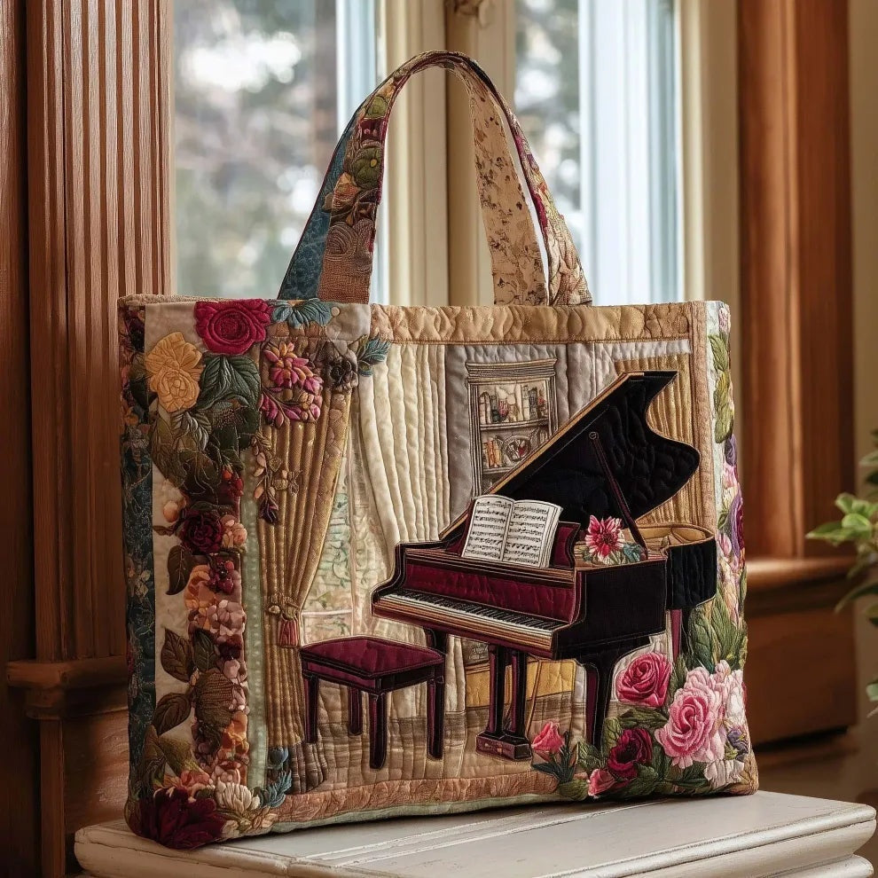 Adriana | Tote Bag Acolchoada Mulher Estampado Piano