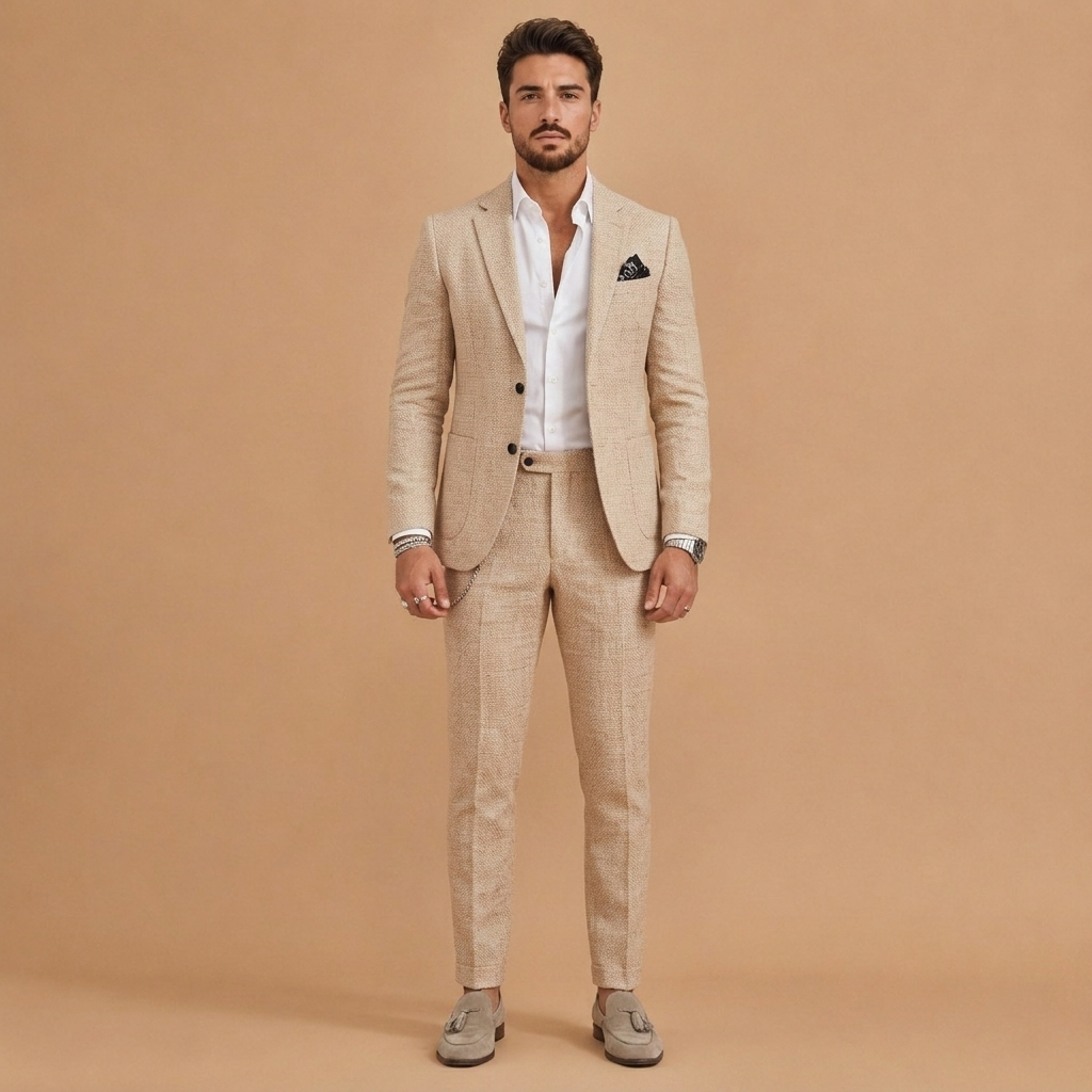 Afonso | Fato de Linho Duas Peças Homem Corte Slim Fit