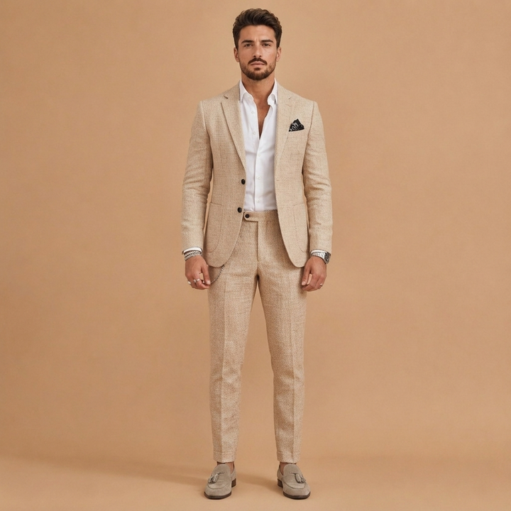 Afonso | Fato de Linho Duas Peças Homem Corte Slim Fit