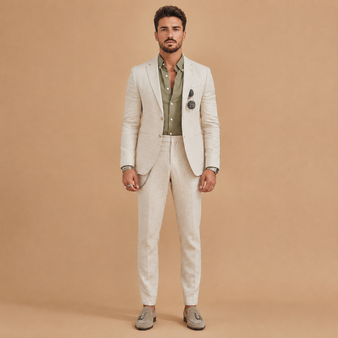 Afonso | Fato de Linho Duas Peças Homem Corte Slim Fit