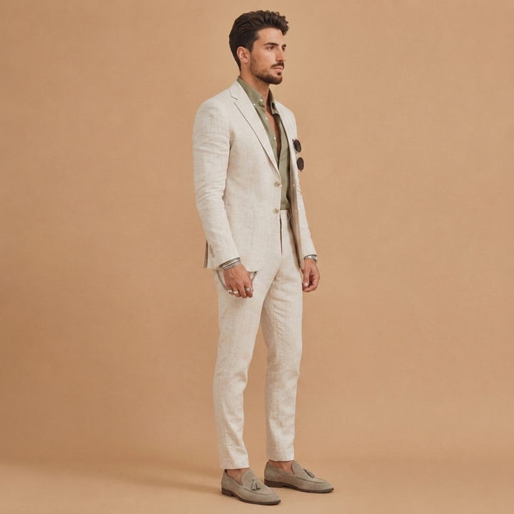 Afonso | Fato de Linho Duas Peças Homem Corte Slim Fit