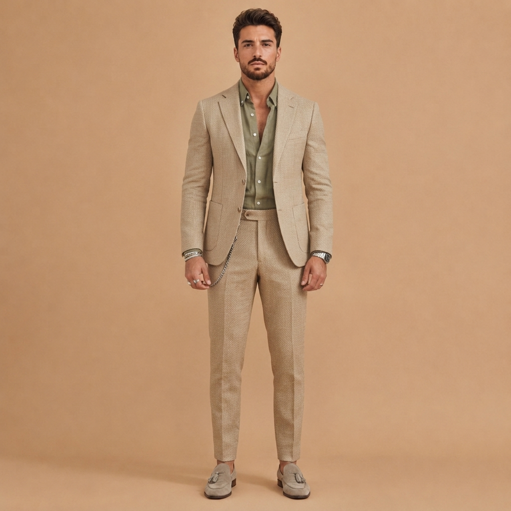 Afonso | Fato de Linho Duas Peças Homem Corte Slim Fit