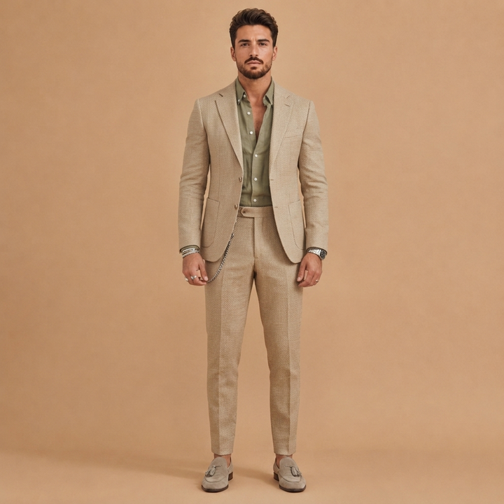 Afonso | Fato de Linho Duas Peças Homem Corte Slim Fit