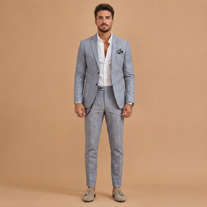 Afonso | Fato de Linho Duas Peças Homem Corte Slim Fit