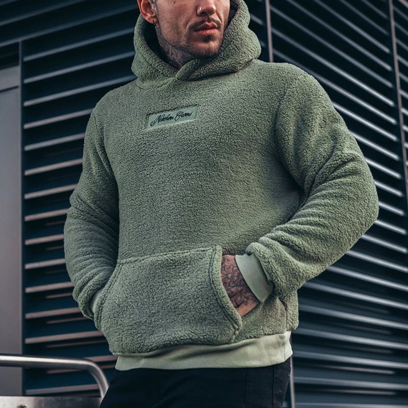 Afonso | Hoodie de Sherpa Homem com Capuz e Bolso Canguru