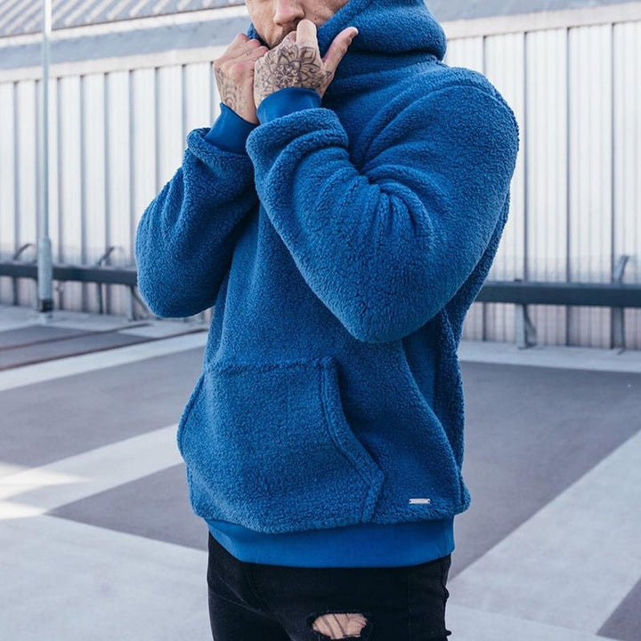 Afonso | Hoodie de Sherpa Homem com Capuz e Bolso Canguru