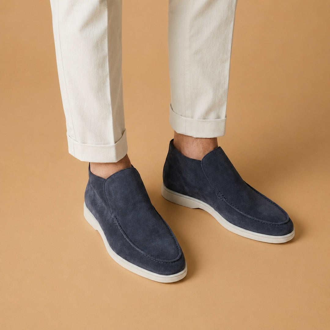 Afonso | Mocassins de Camurça Homem Sola Branca