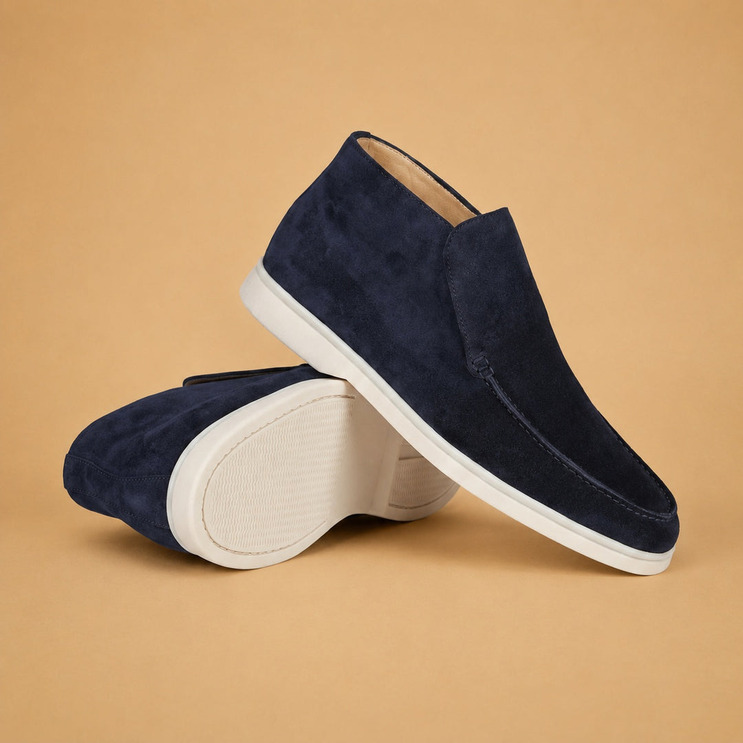 Afonso | Mocassins de Camurça Homem Sola Branca