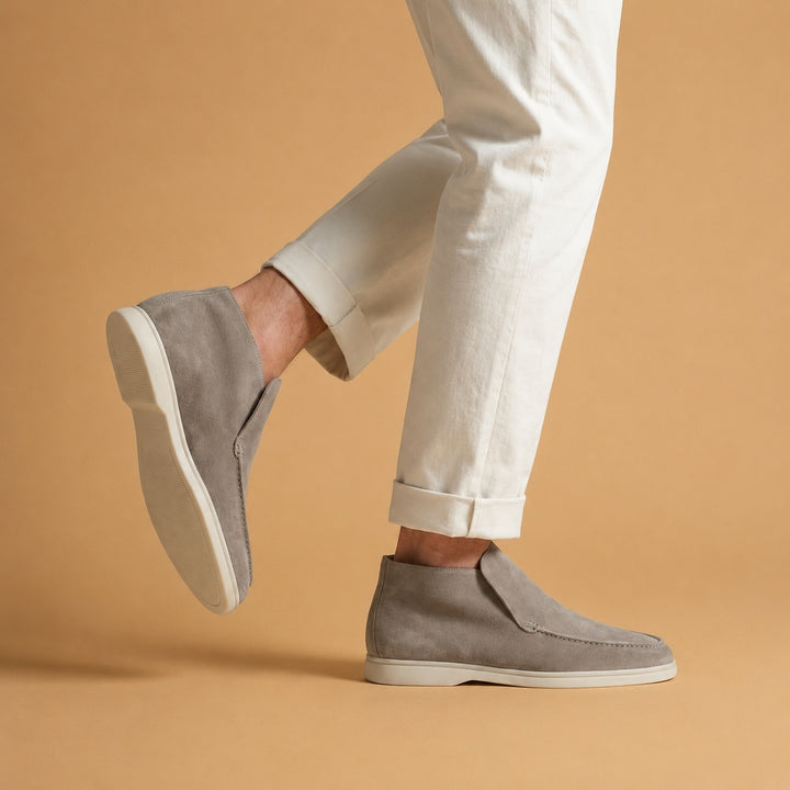 Afonso | Mocassins de Camurça Homem Sola Branca