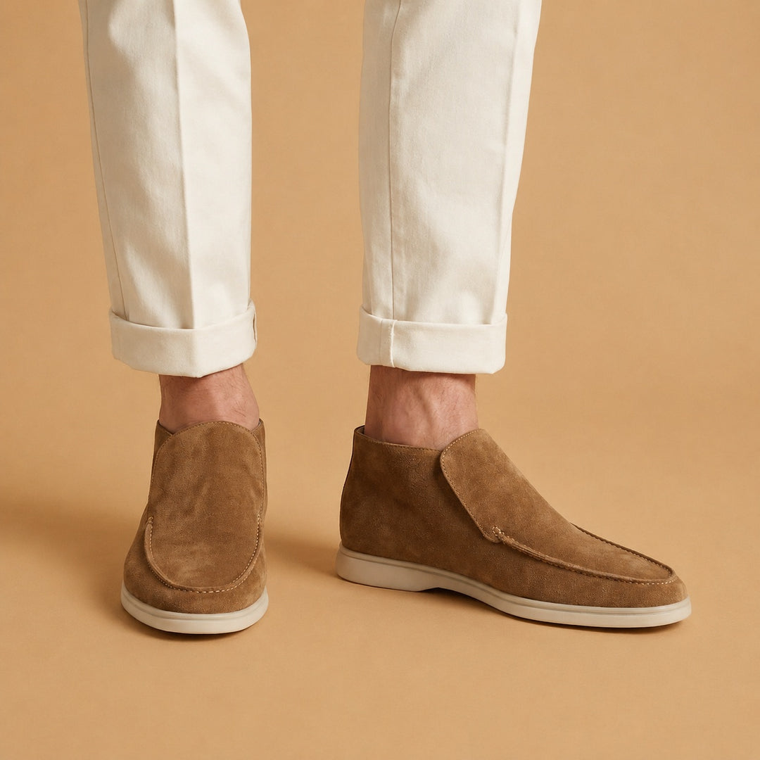 Afonso | Mocassins de Camurça Homem Sola Branca