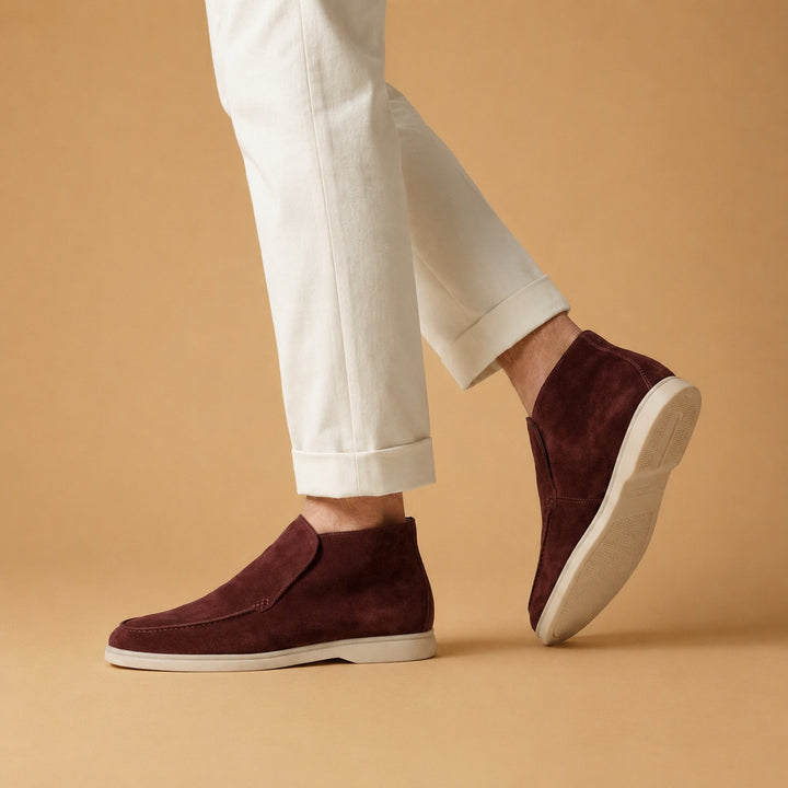 Afonso | Mocassins de Camurça Homem Sola Branca