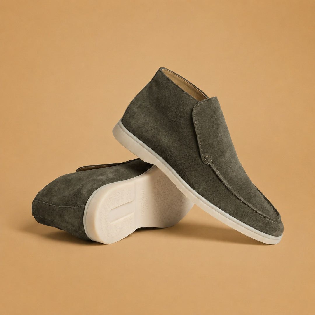 Afonso | Mocassins de Camurça Homem Sola Branca