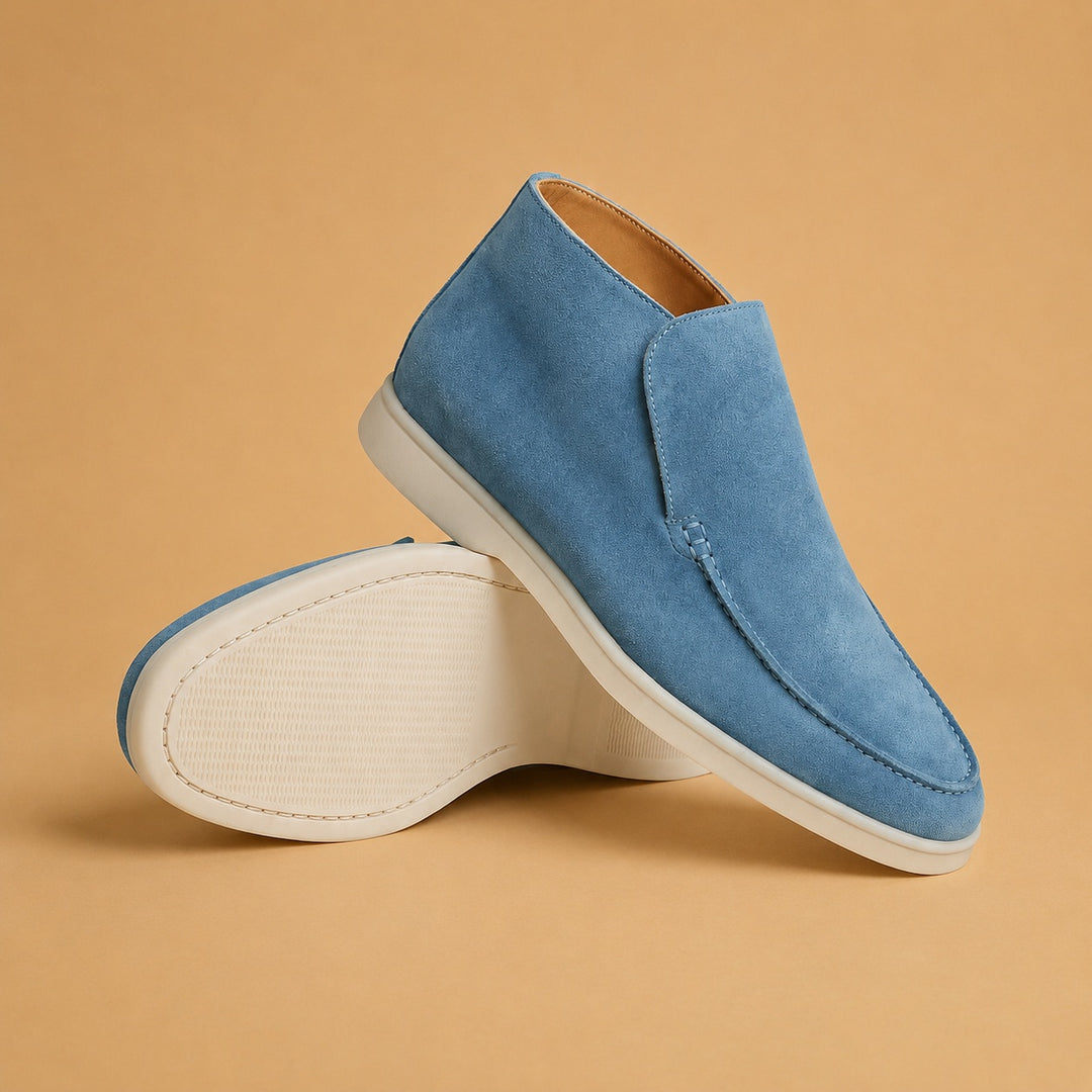 Afonso | Mocassins de Camurça Homem Sola Branca