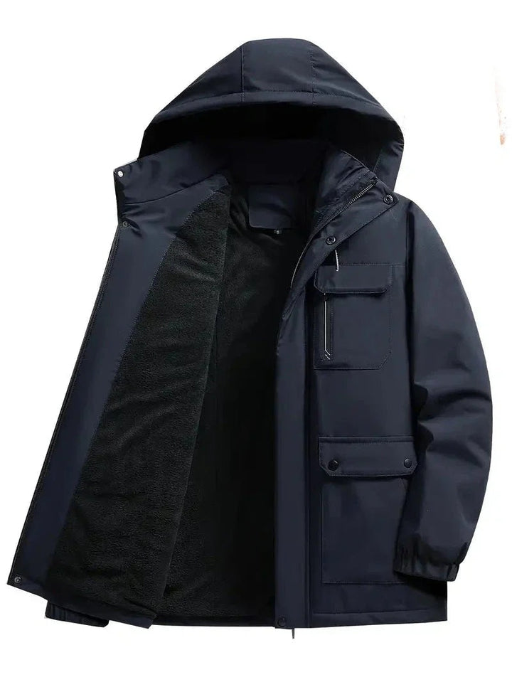 Afonso | Parka Impermeável Homem com Capuz Forro Polar