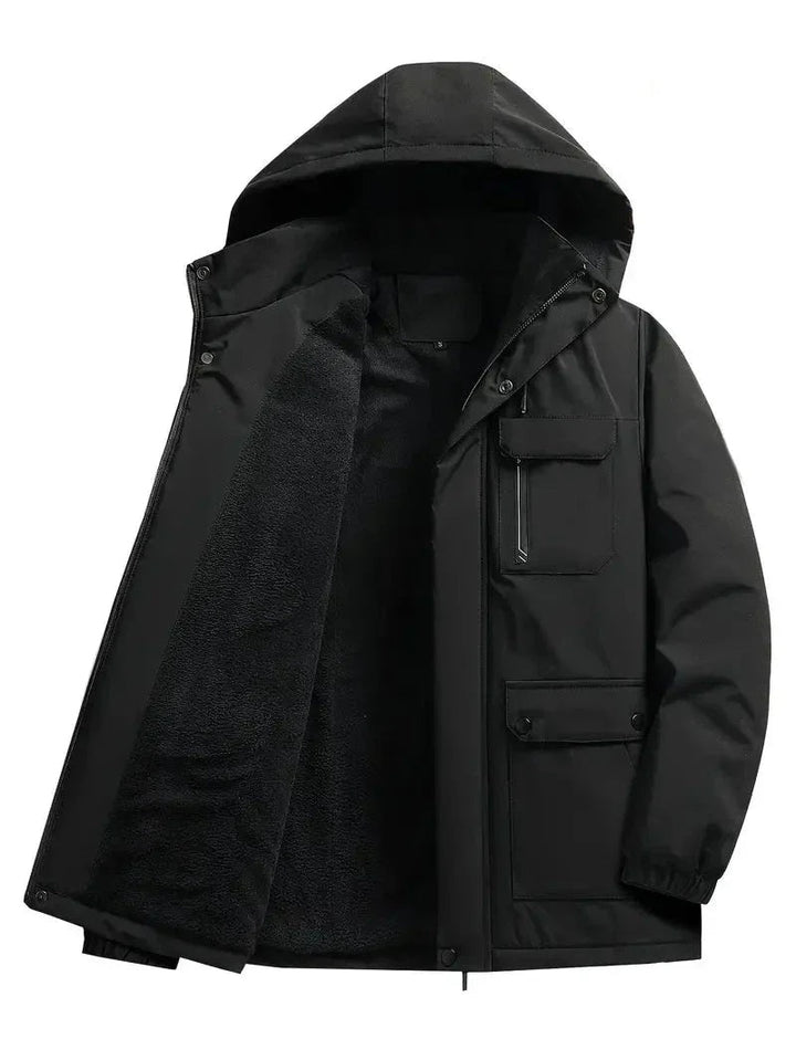 Afonso | Parka Impermeável Homem com Capuz Forro Polar