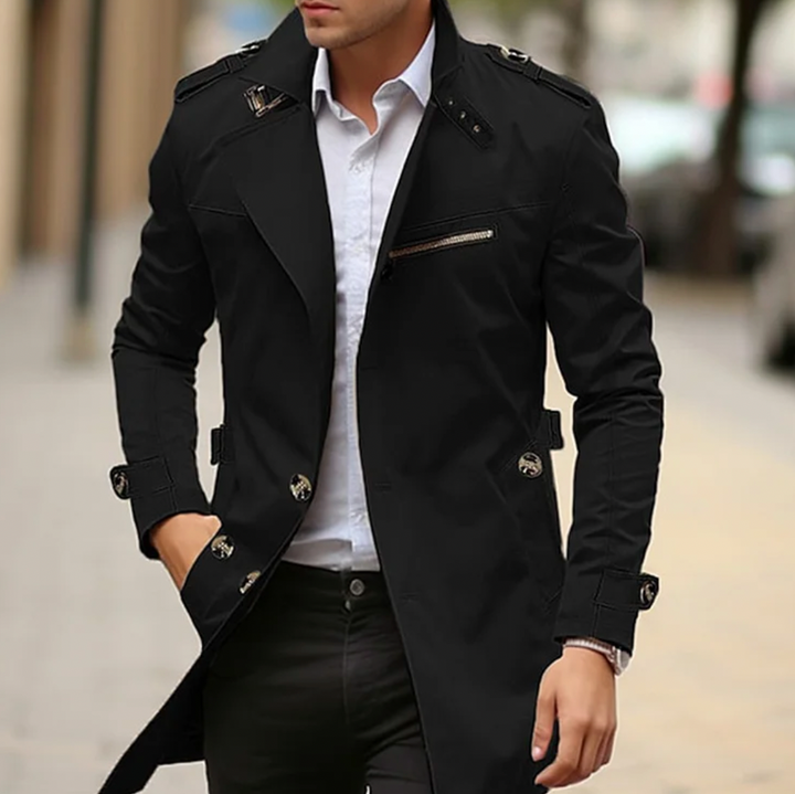 Afonso | Trench Coat Homem Manga Comprida Epaulettes
