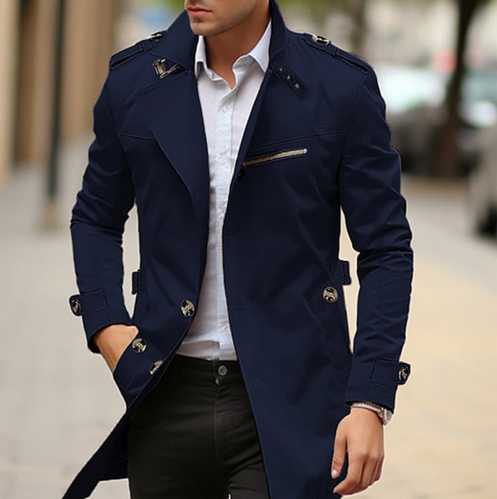 Afonso | Trench Coat Homem Manga Comprida Epaulettes