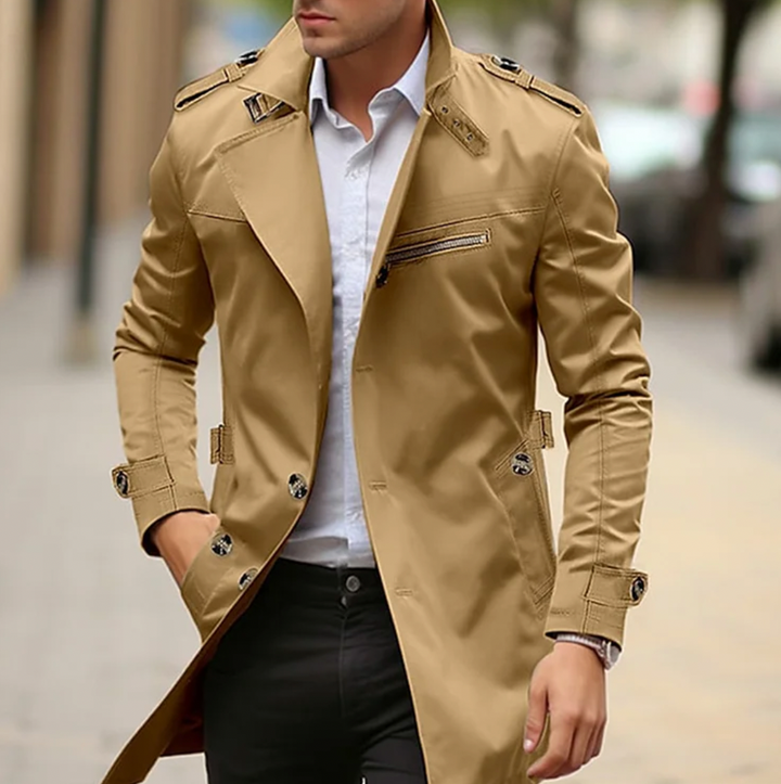 Afonso | Trench Coat Homem Manga Comprida Epaulettes