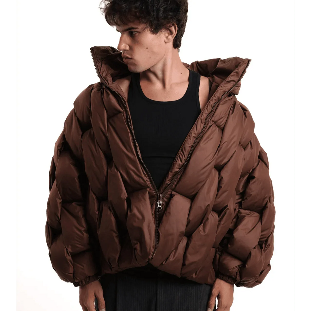 Alexandra | Puffer Jacket Acolchoado Oversized Mulher Gola Alta