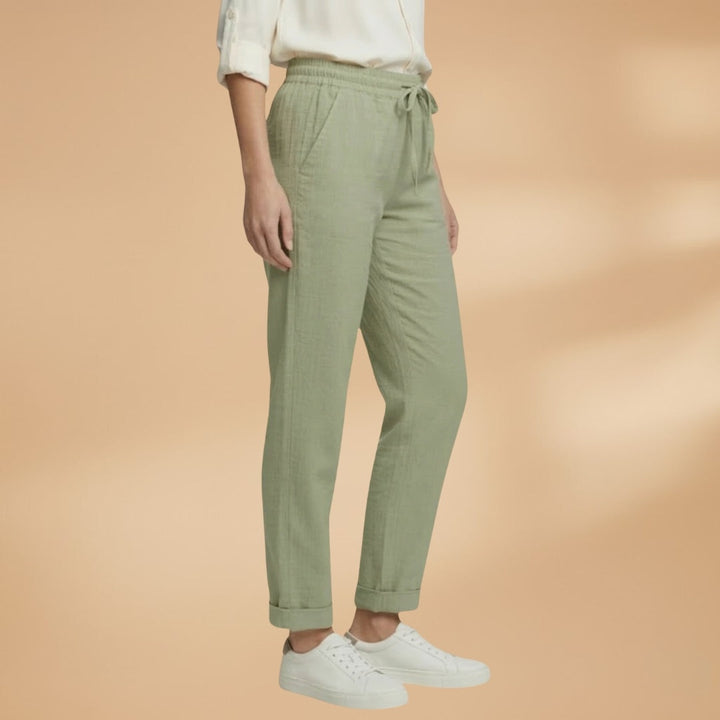 Ana | Calças de Linho Cintura Elástica Mulher Cordões