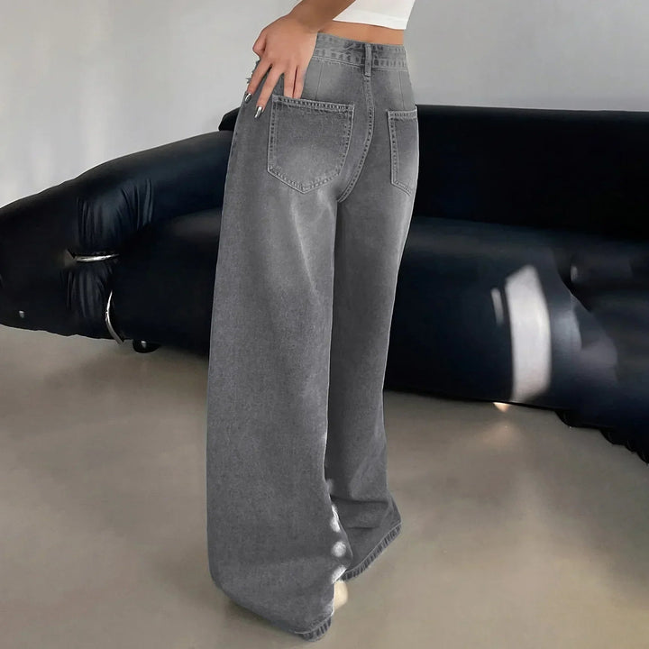 Ana | Jeans Baggy Perna Larga Mulher Cintura Alta