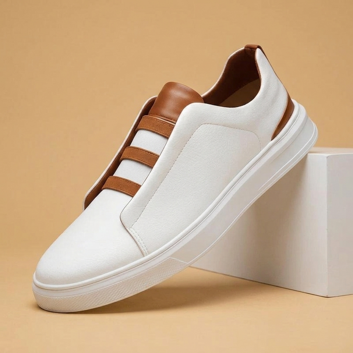 André | Sapatilhas Slip-On de Couro Homem Sem Cadarços
