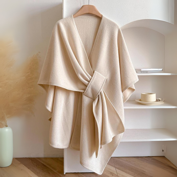 Aurora | Poncho Drapeado Mulher com Cinto Ajustável