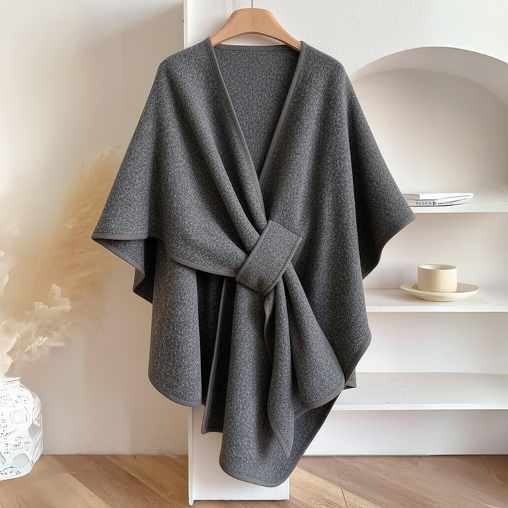 Aurora | Poncho Drapeado Mulher com Cinto Ajustável