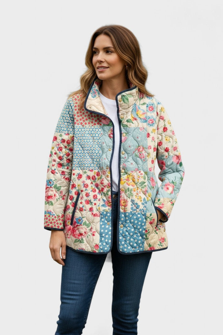 Beatriz | Casaco Acolchoado Estampado Floral Mulher Patchwork