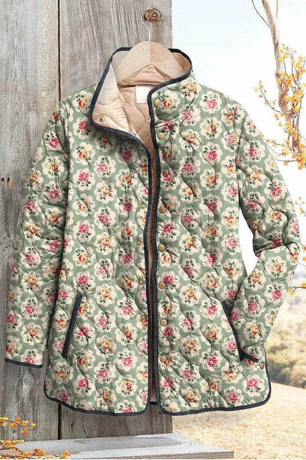 Beatriz | Casaco Acolchoado Estampado Floral Mulher Patchwork