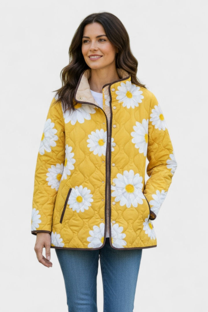 Beatriz | Casaco Acolchoado Estampado Floral Mulher Patchwork