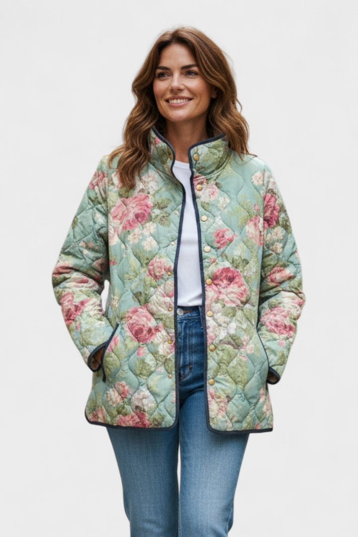 Beatriz | Casaco Acolchoado Estampado Floral Mulher Patchwork