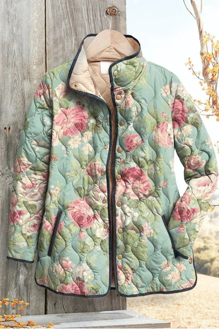 Beatriz | Casaco Acolchoado Estampado Floral Mulher Patchwork