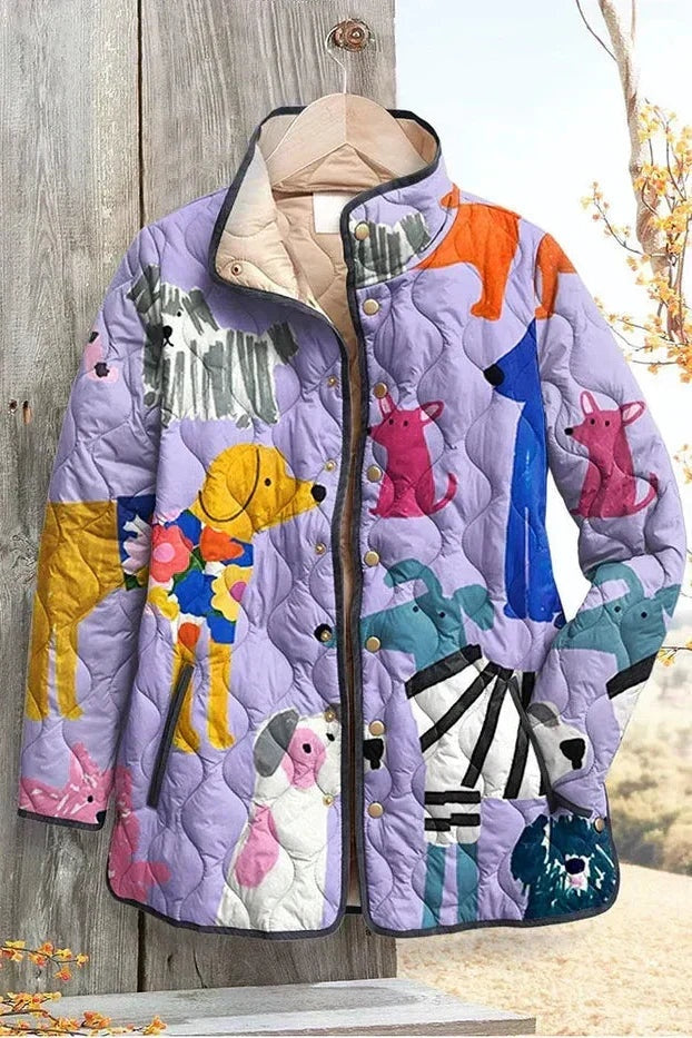 Beatriz | Casaco Acolchoado Estampado Floral Mulher Patchwork