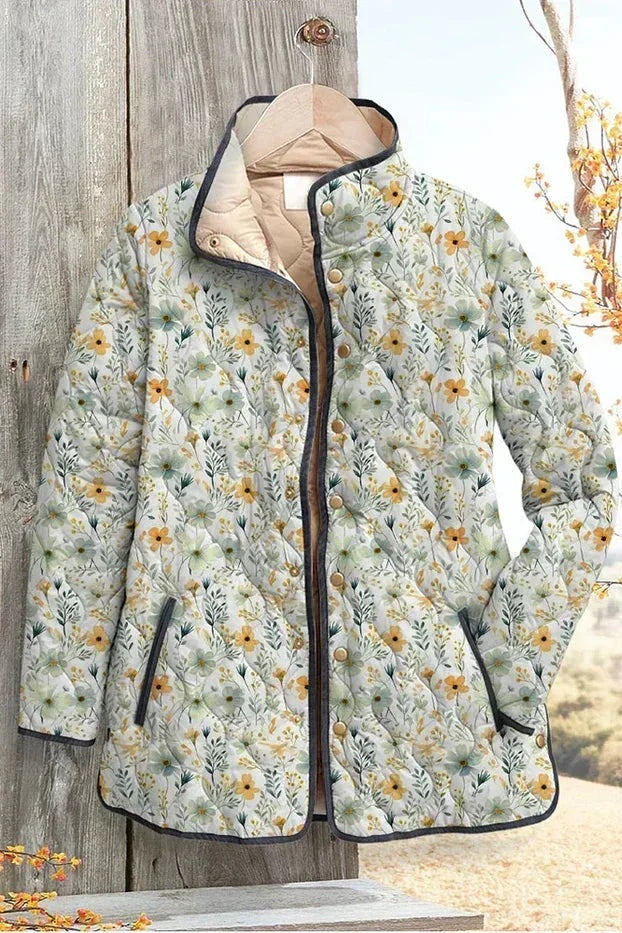 Beatriz | Casaco Acolchoado Estampado Floral Mulher Patchwork