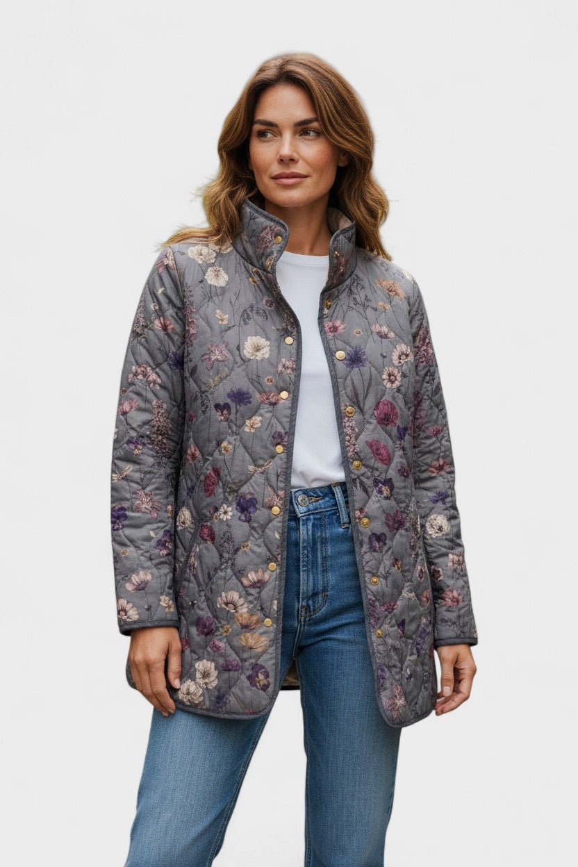 Beatriz | Casaco Acolchoado Estampado Floral Mulher Patchwork