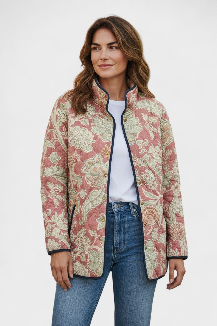 Beatriz | Casaco Acolchoado Estampado Floral Mulher Patchwork