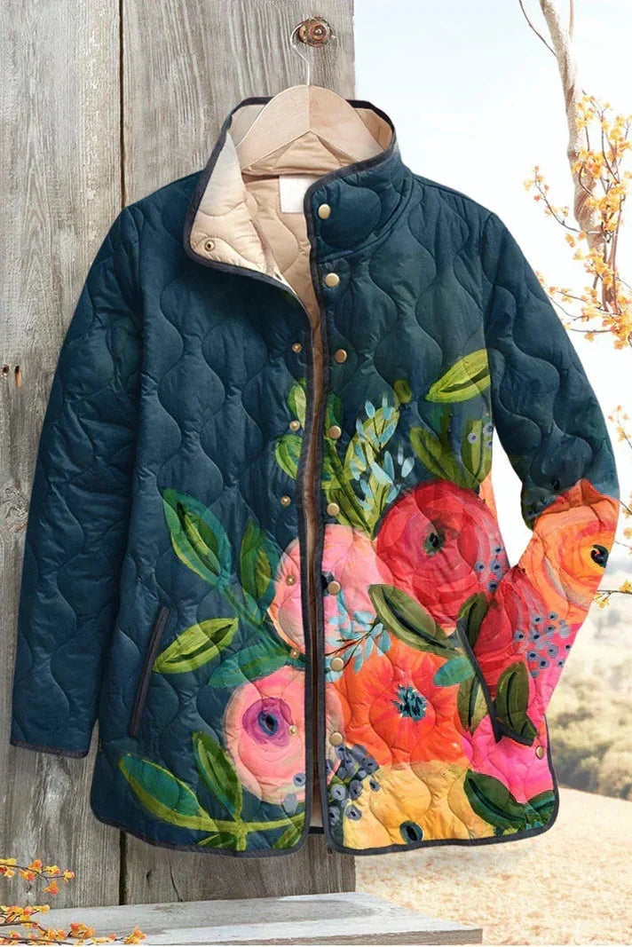 Beatriz | Casaco Acolchoado Estampado Floral Mulher Patchwork