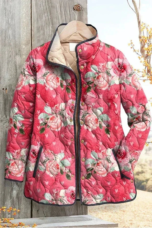 Beatriz | Casaco Acolchoado Estampado Floral Mulher Patchwork