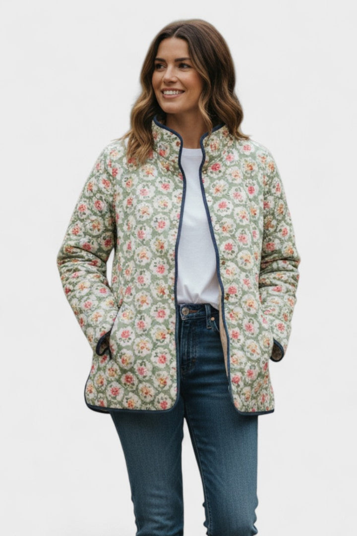 Beatriz | Casaco Acolchoado Estampado Floral Mulher Patchwork