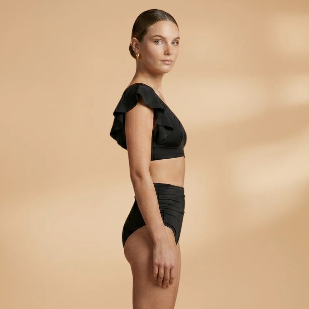 Alexandra | Bikini Cintura Alta Folhos Mulher Duas Peças