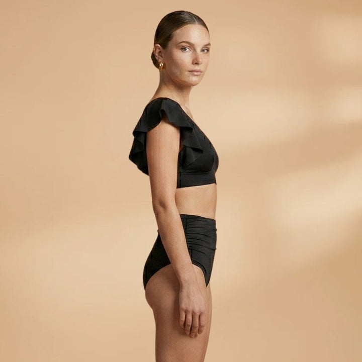 Alexandra | Bikini Cintura Alta Folhos Mulher Duas Peças