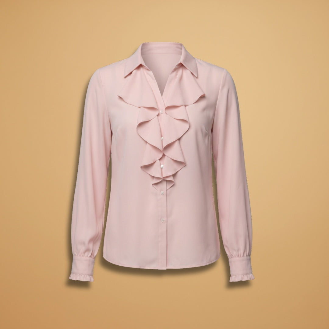 Diana | Blusa Babados Frontal Mulher Manga Comprida