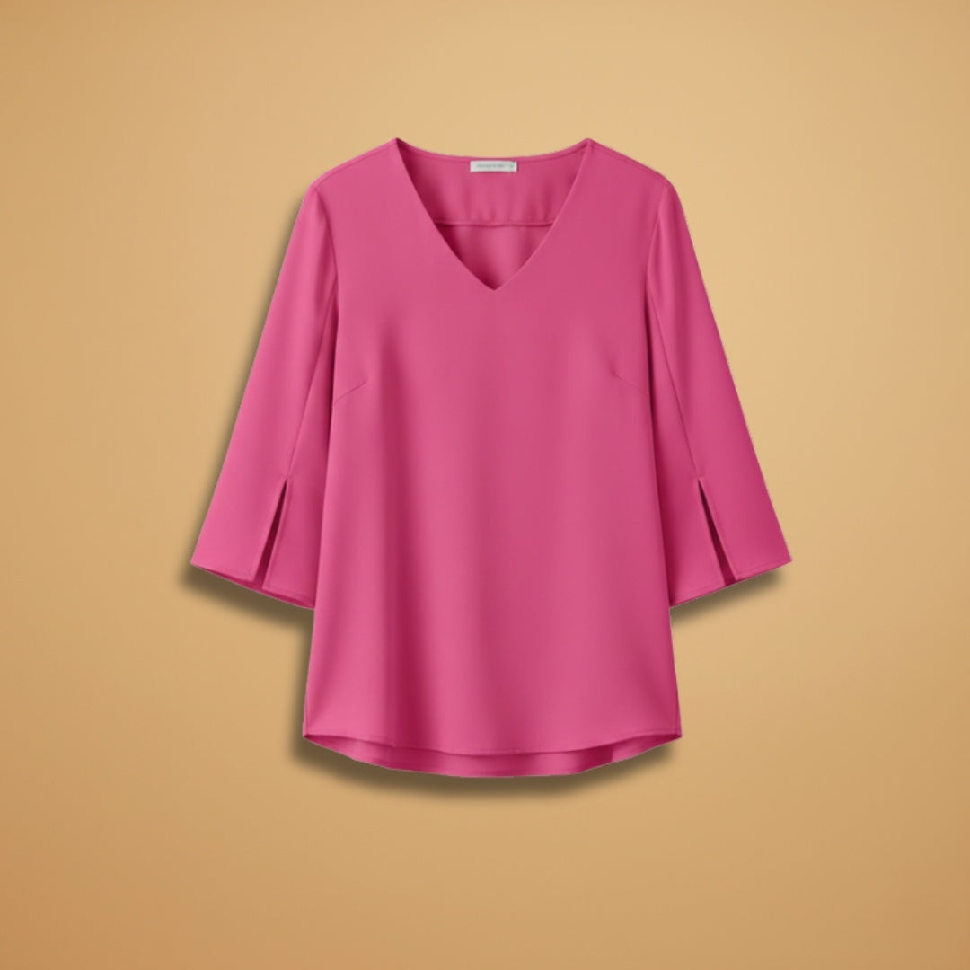 Inês | Blusa Decote V Mulher Manga Três Quartos