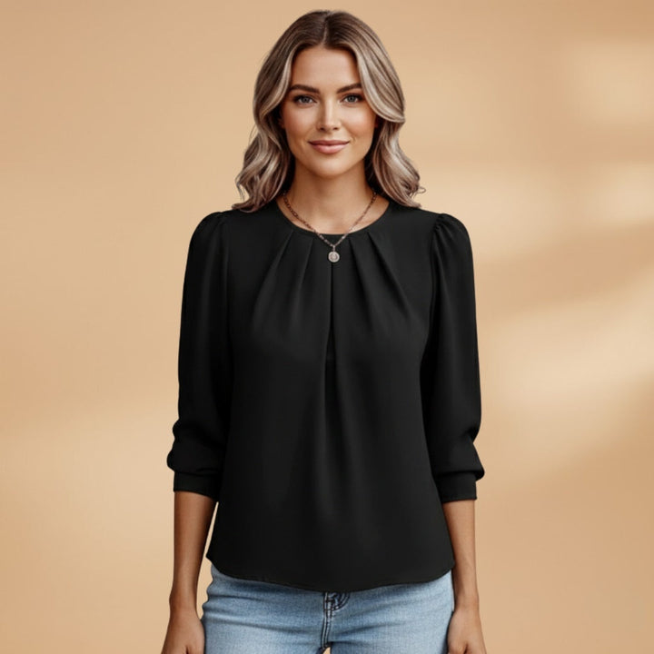 Joana | Blusa Mangas Bufantes Mulher Pregas