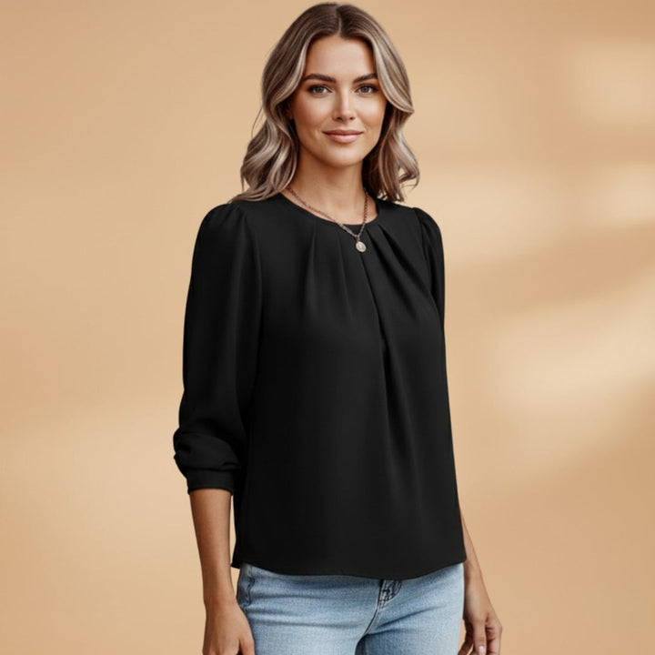 Joana | Blusa Mangas Bufantes Mulher Pregas
