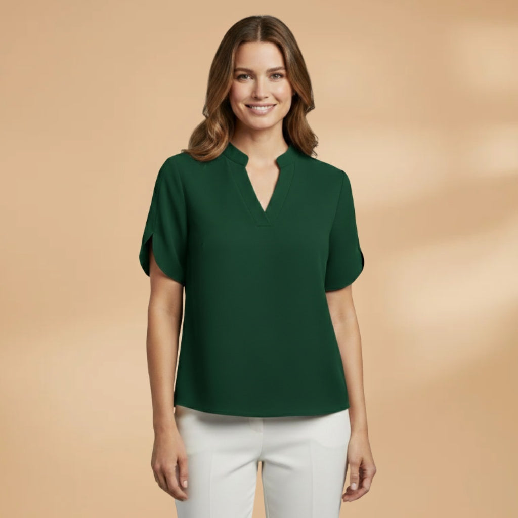 Vanessa | Blusa Polo Manga Curta Mulher Leve